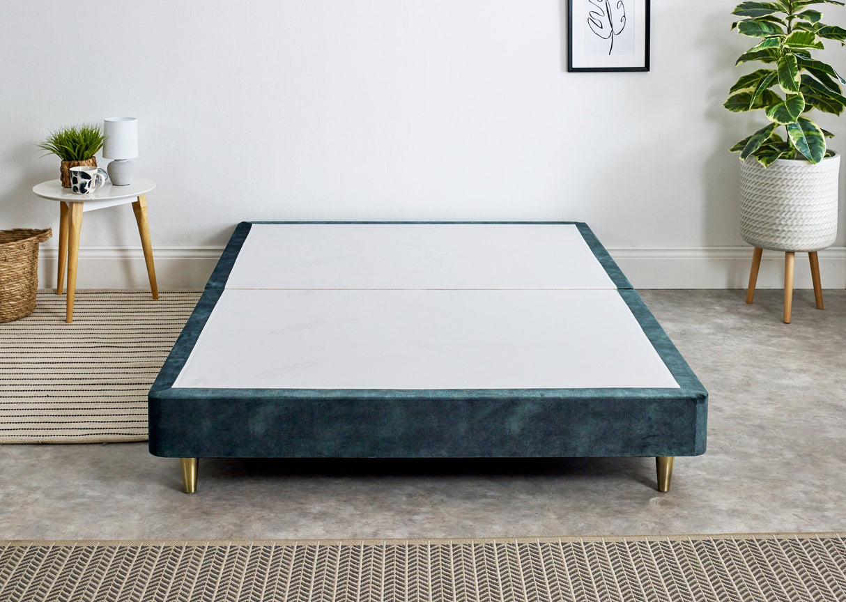 Low Divan Bed Base On Metal Bronze Legs