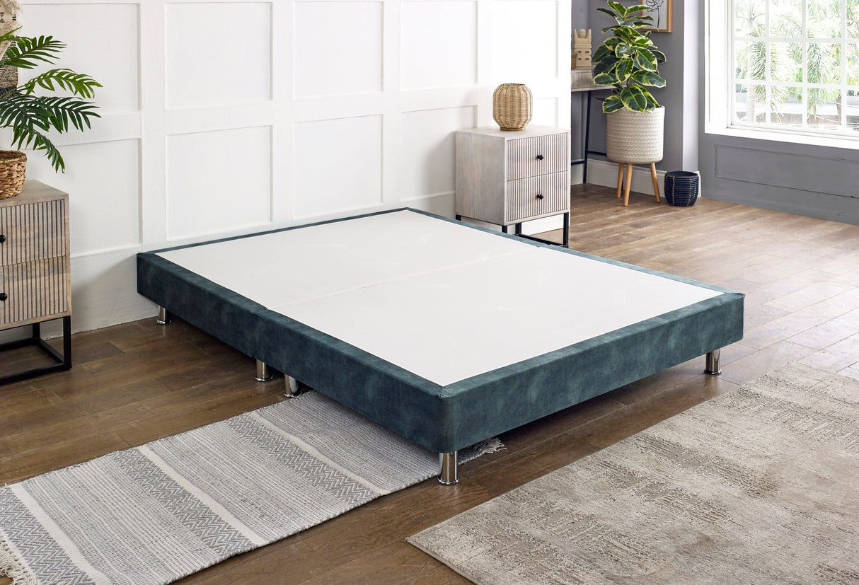 Low Divan Bed Base On Chrome Metal Legs